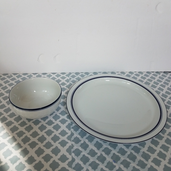 Dansk Bistro Christianshavn Cereal Bowl and Plate Blue - Picture 3 of 8